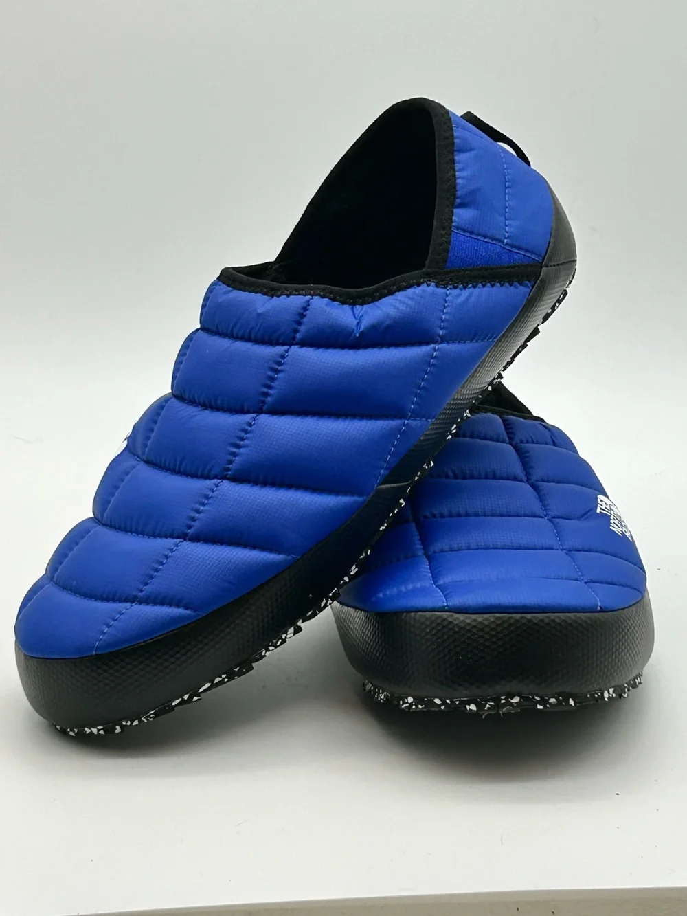 NIB The North Face Quilted Puffer Mule Slippers - Blue size 12 men’s